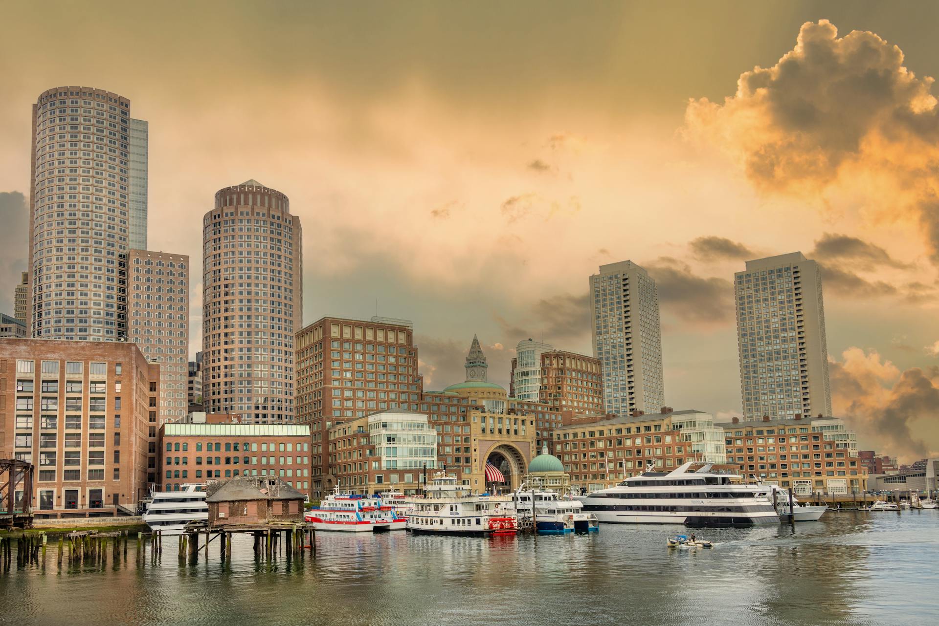 Ships on the Boston Harbor