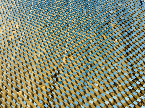 Drone Shot of Solar Panels in the Desert