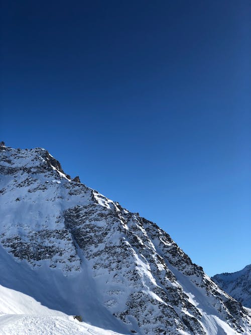 Snow Covered Rock Mountain During Winter