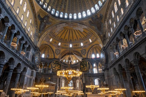 Imagine de stoc gratuită din arhitectură otomană, candelabre, coloane