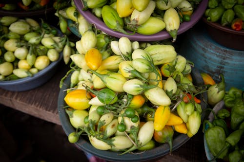 Close up of Vegetables in Bowls