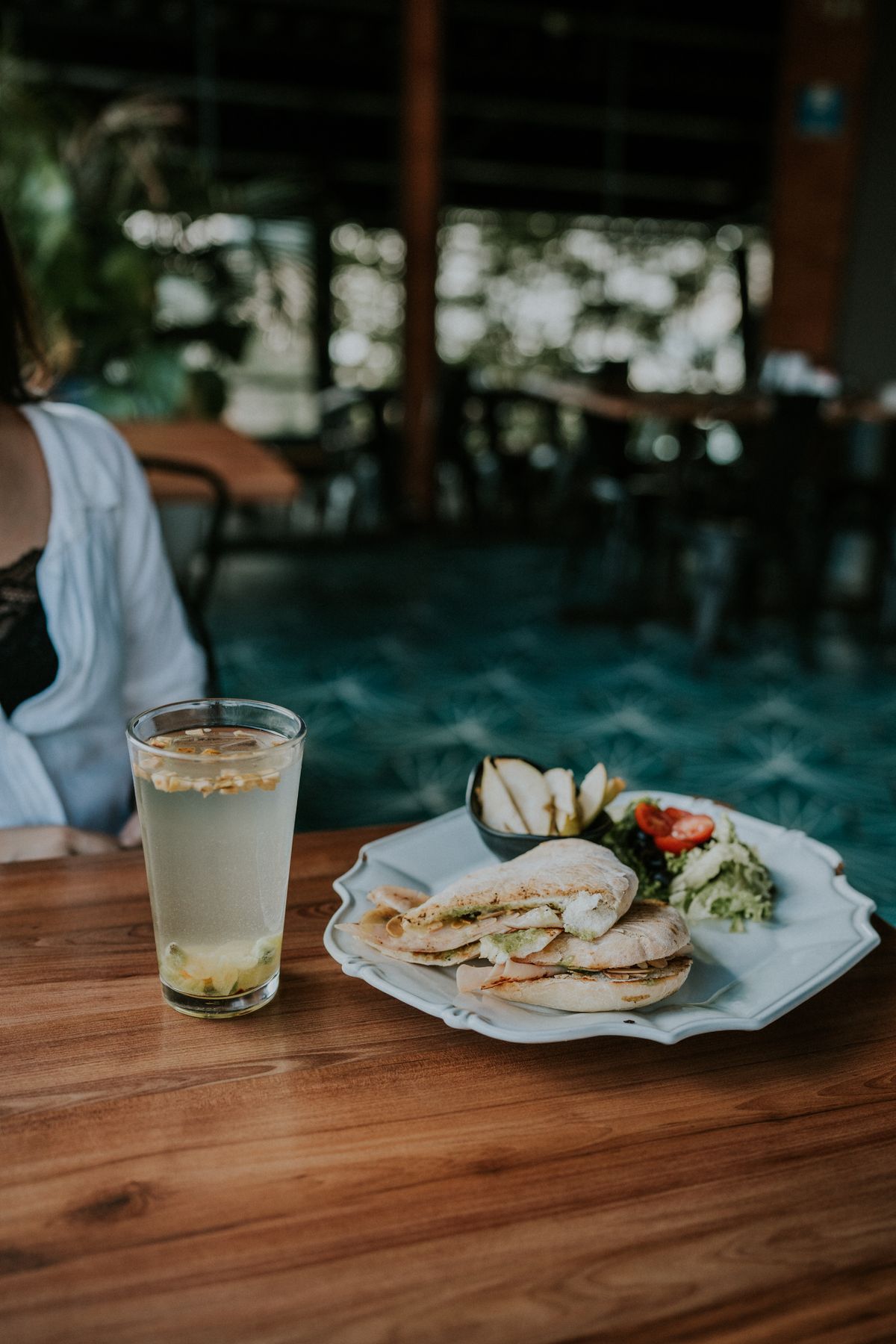 Sandwich and drink