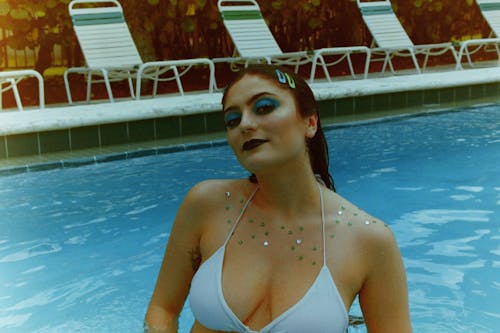 Kostnadsfri bild av bikini topp, blå ögonskugga, Framställ