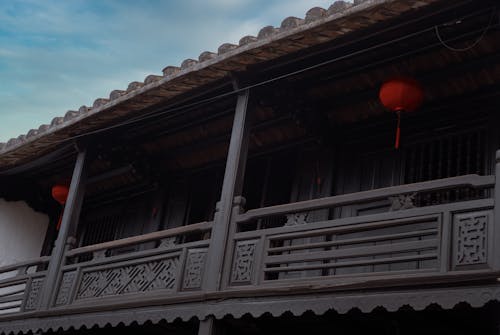 A Balcony with Asian Architectural Design