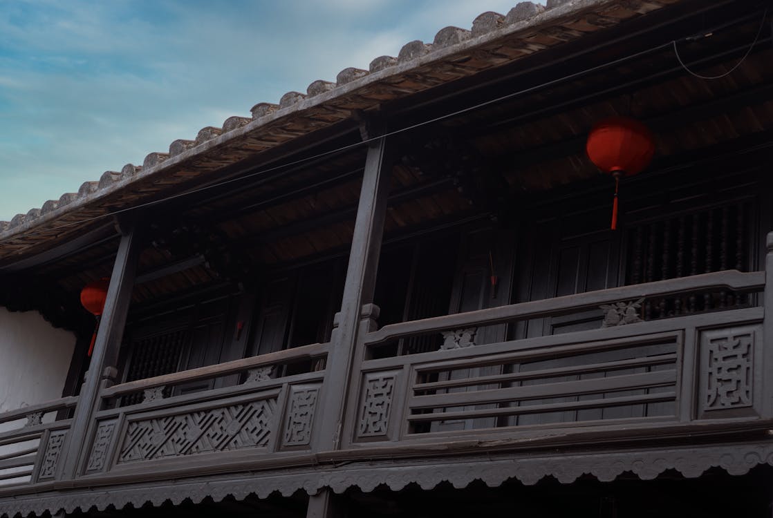 A Balcony with Asian Architectural Design