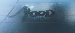 Clear Glass With Mood Steam Text