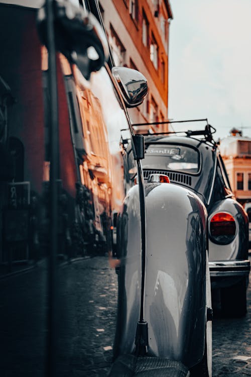 Close-up of a Black Volkswagen Beetle