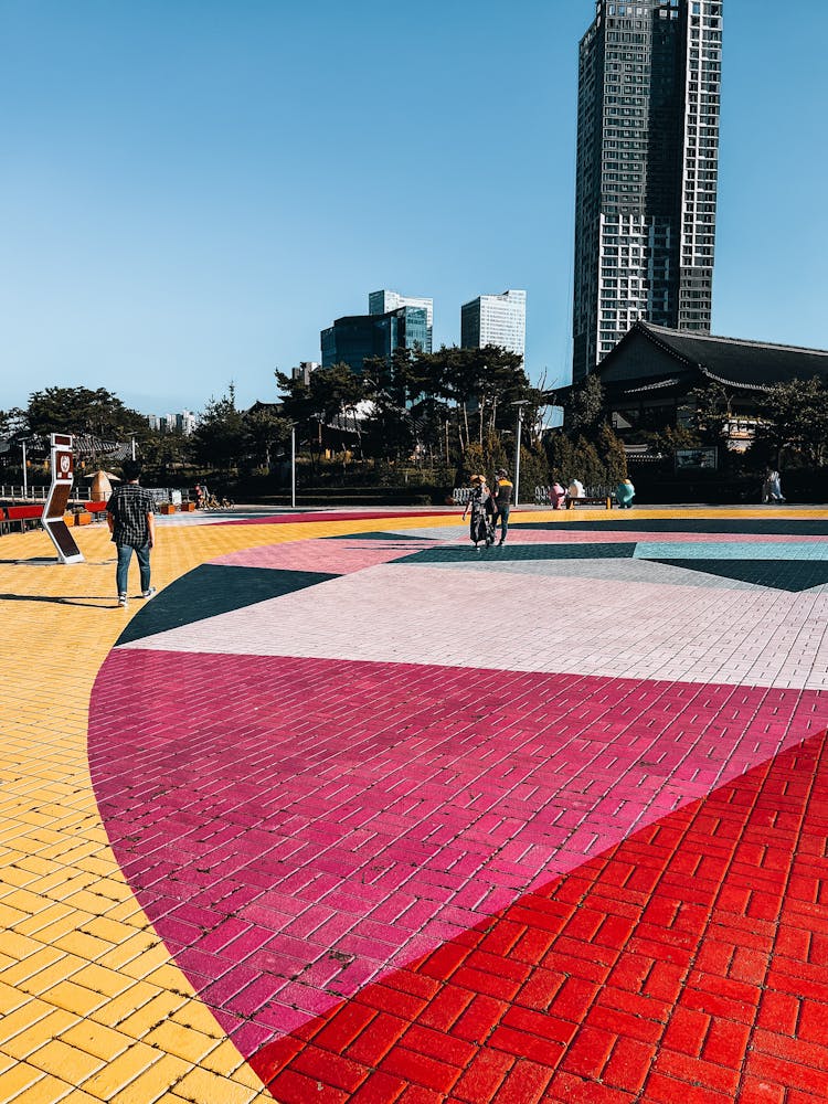 Colorful Bricks Pavement Near Building