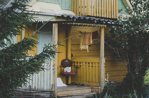 Rolling Armchair Near Staircase