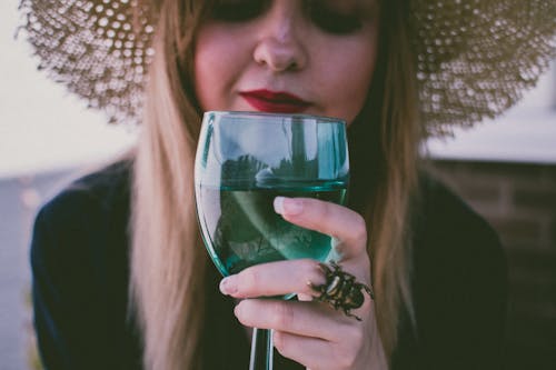 Free Woman Holding Wine Glass Stock Photo