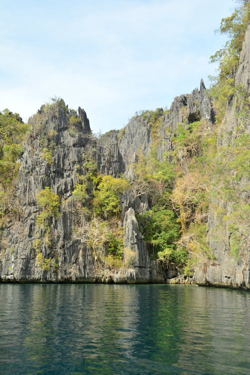 Rock Formation Beside a Lagoon