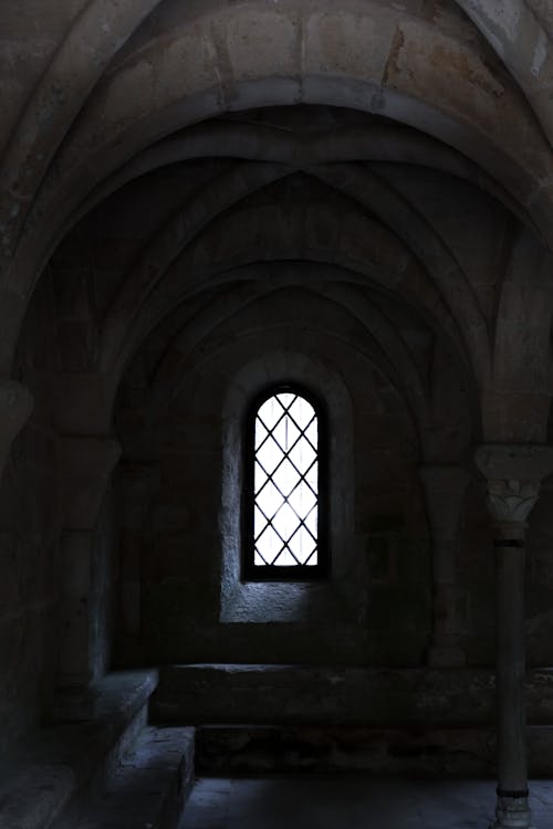 camlar, dikey atış, gotik mimari içeren Ücretsiz stok fotoğraf