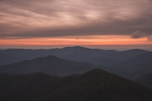 Pink Sunset Sky over the Mountains 