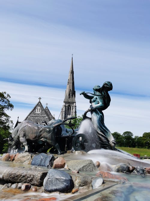 Close-up of the Gefion Fountain