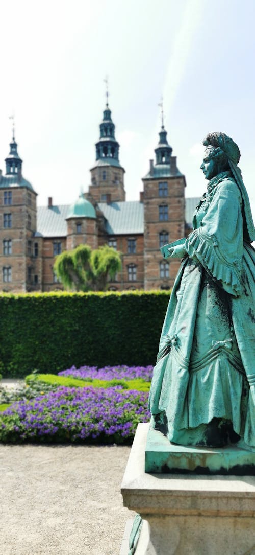 Side View of a Statue in the Rosenborg Castle Gardens