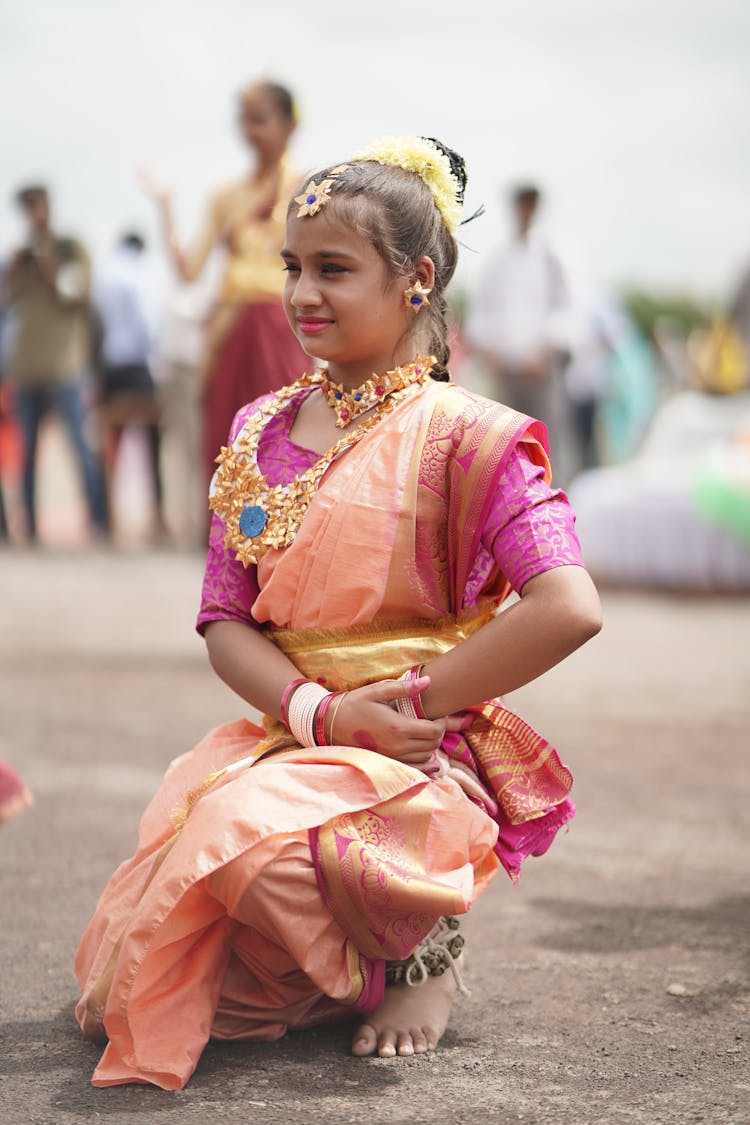 A Girl In Traditional Indian Clothing