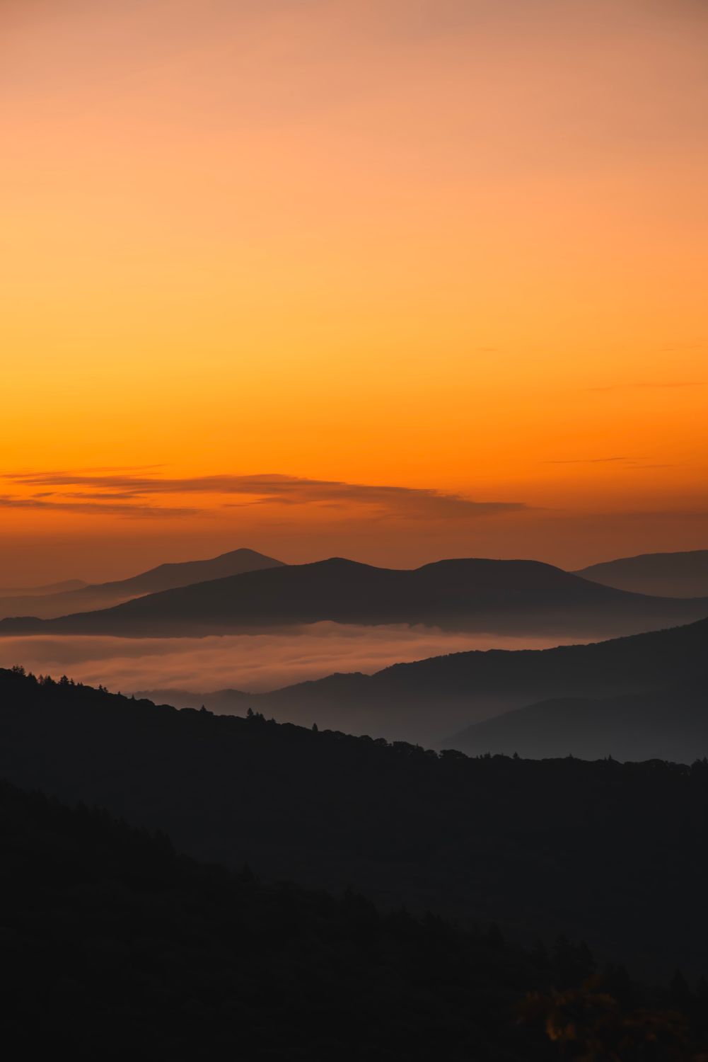 Sunset over Mountains Landscape · Free Stock Photo