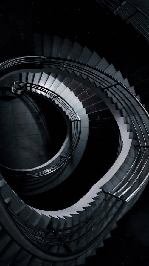 Black and White Spiral Staircase