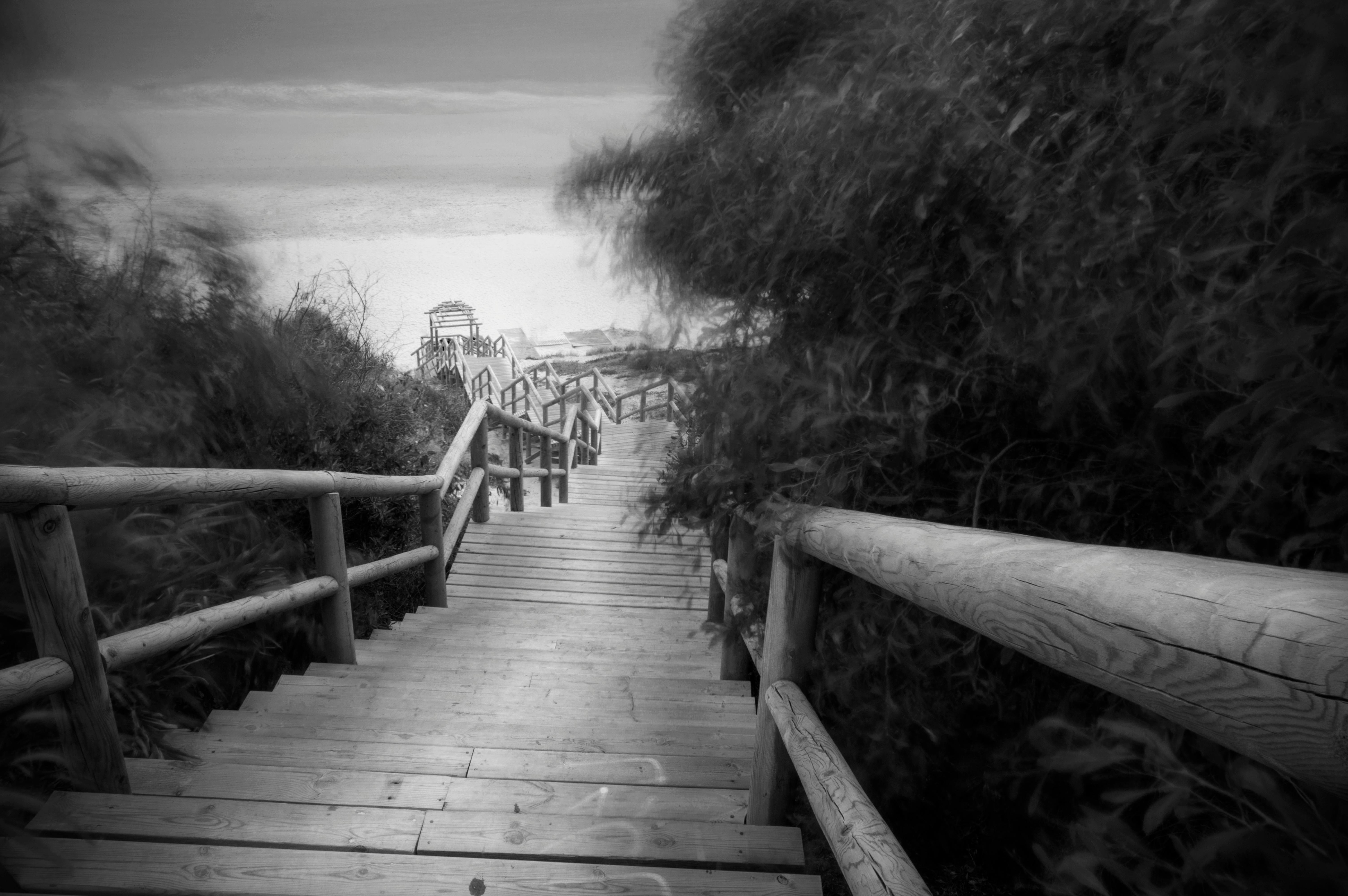 Free stock photo of beach, blackandwhite, longexposure