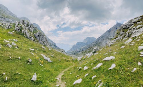 Mountains under the Cloudy Sky