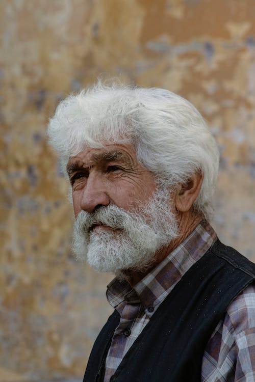 Face of Man with Gray Hair