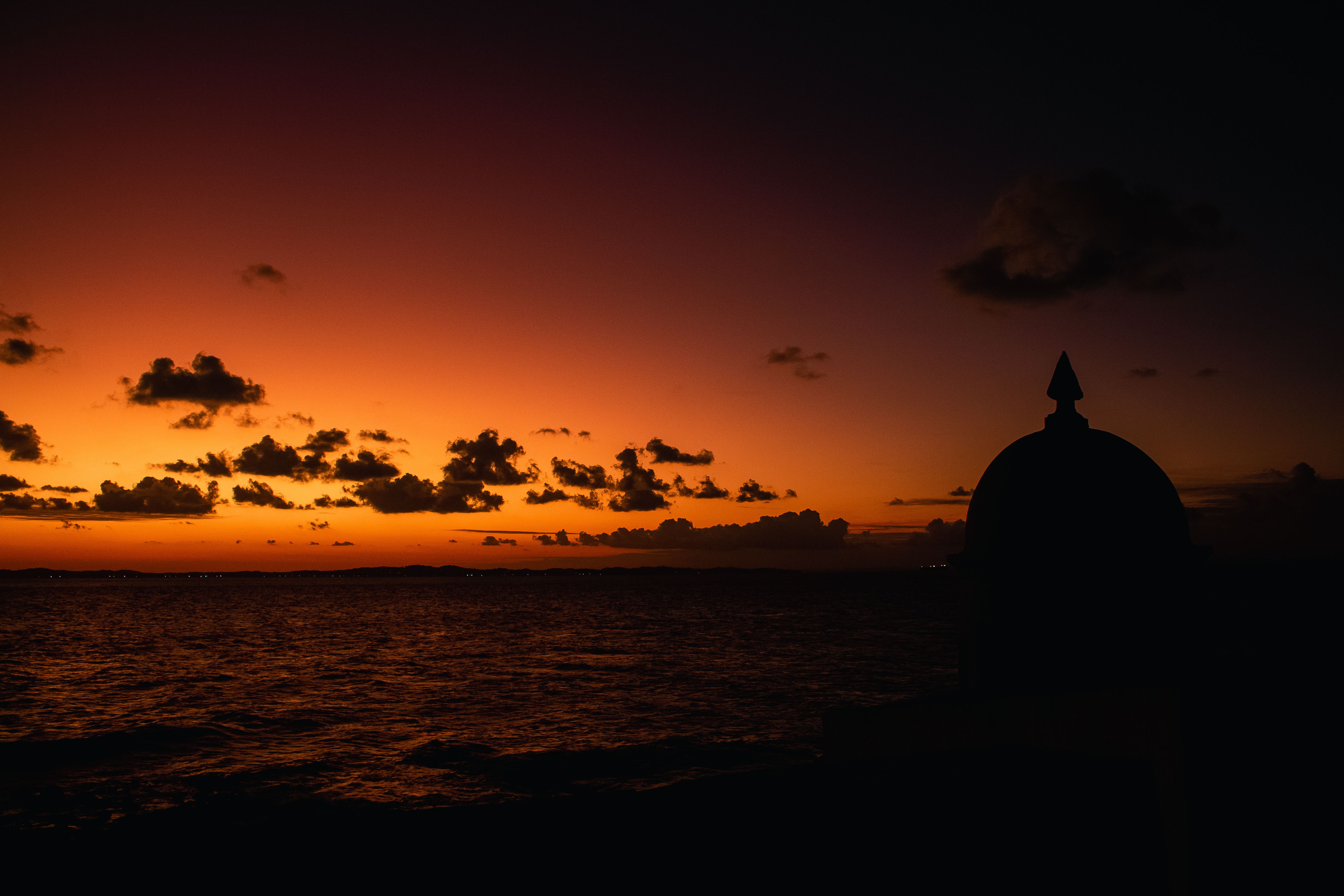 Silhouette of a Building near Sea · Free Stock Photo