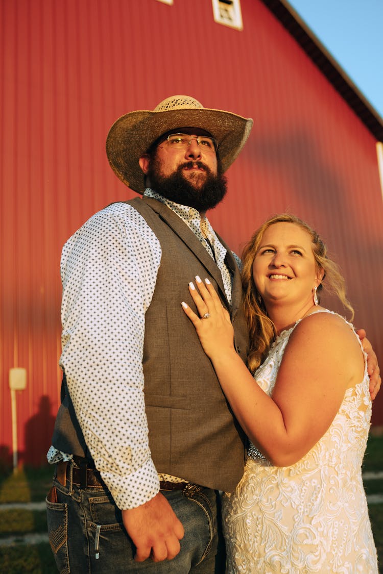 Woman And Man In Shirt And Vest