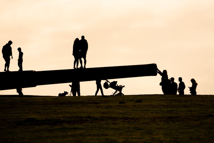 Silhouette Of People During Sunset