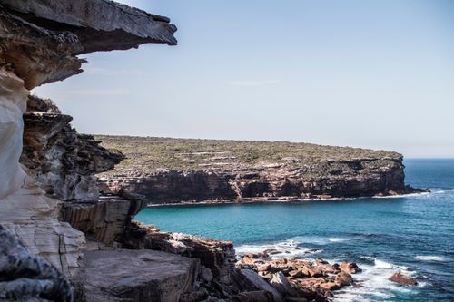 Free Captivating view of rocky cliffs and azure ocean at Wattamolla, NSW, Australia. Stock Photo