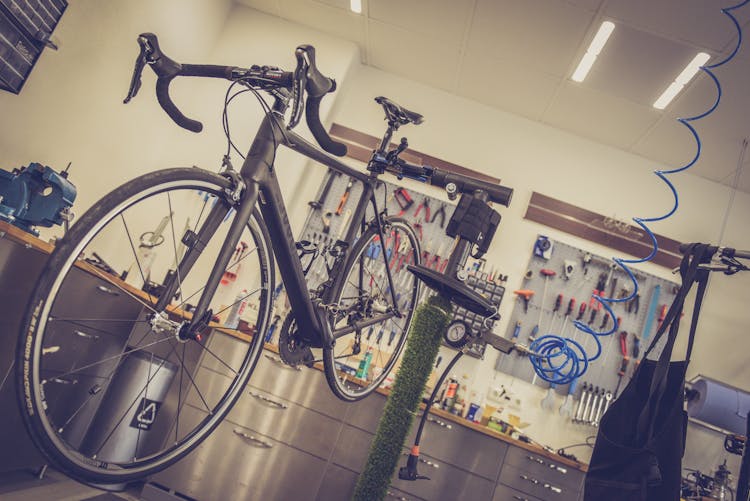 Black Road Bicycle Inside Room