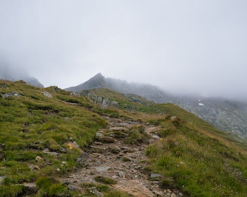 A Narrow Trail on a Rocky Mountain