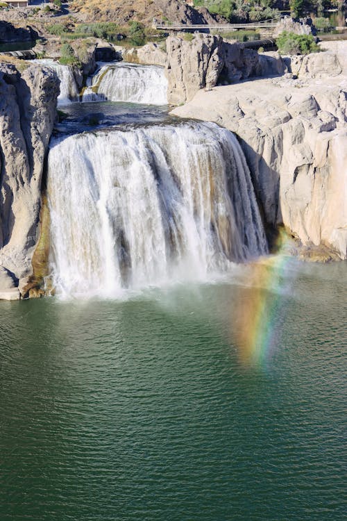 Free Aerial View of a Waterfall Stock Photo