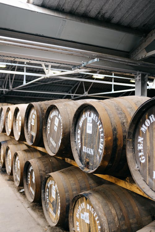 Close-up Shot of Stacks of Barrel