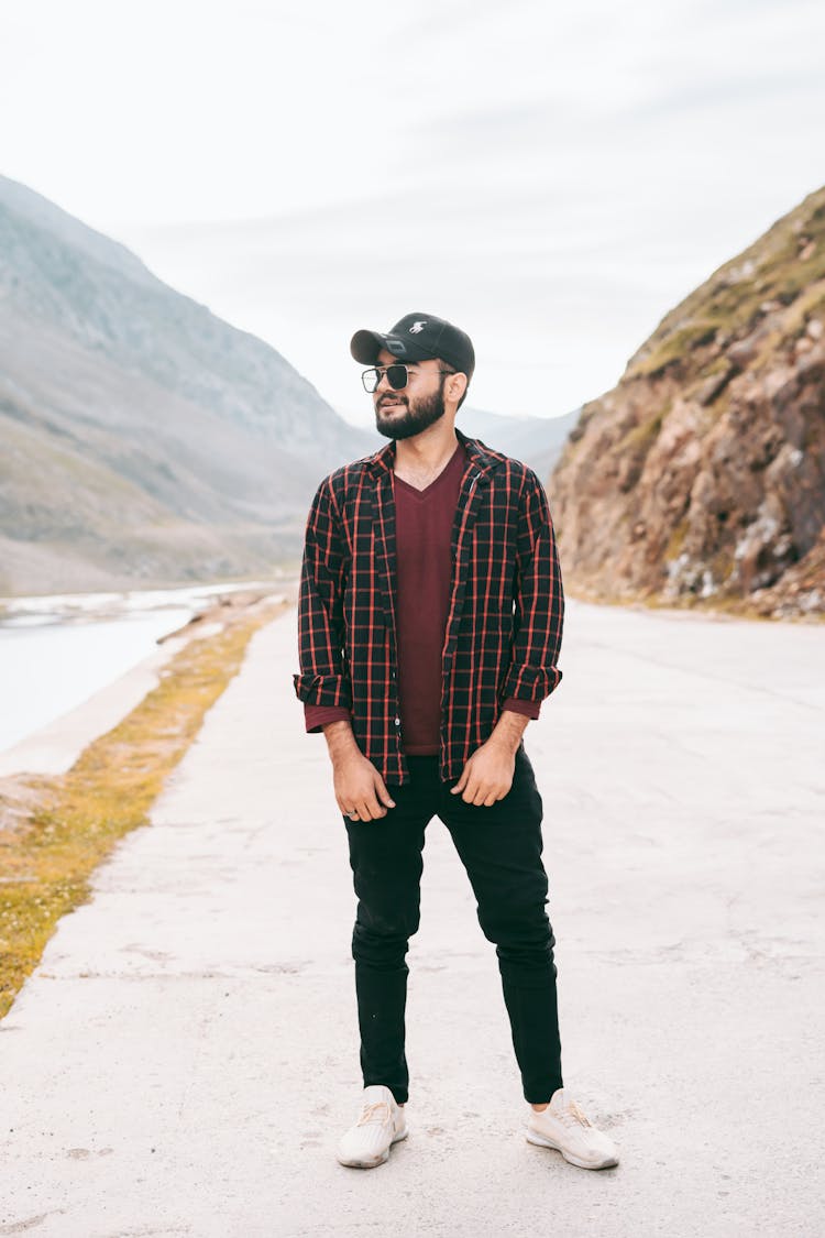 Bearded Man Wearing Sunglasses And A Cap