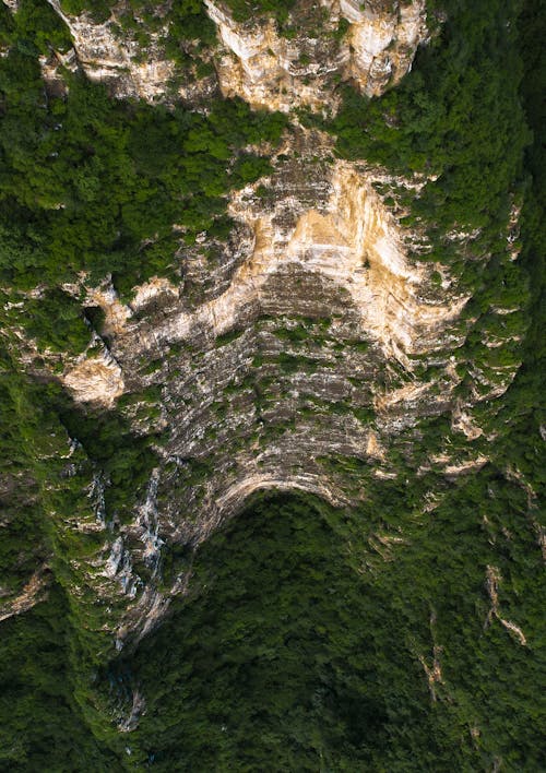 High-Angle Shot of a Mountain Cliff