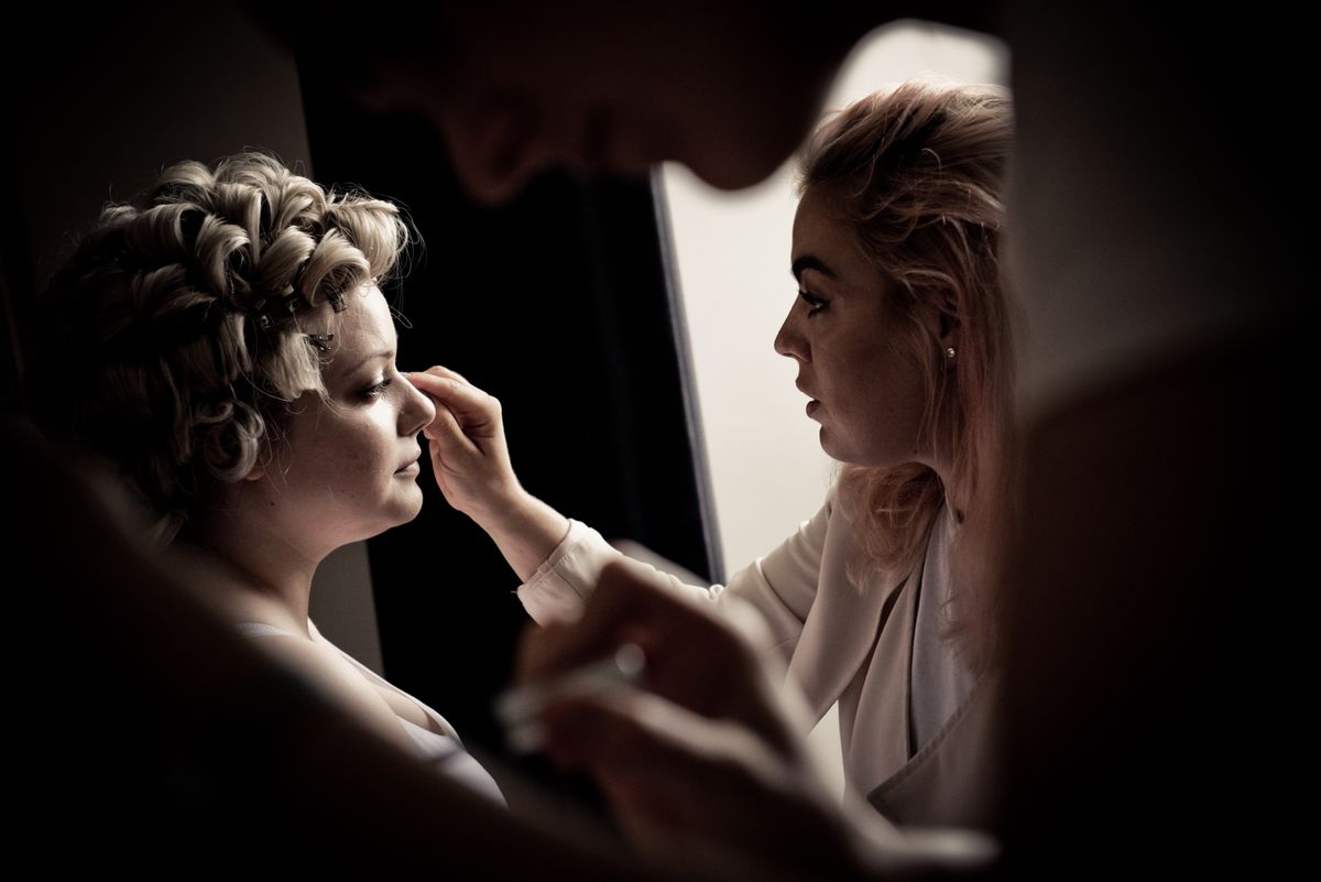 Luxury bridal makeup application