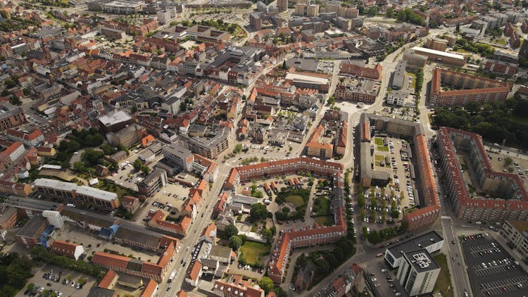 Aerial Footage Of A Cityscape