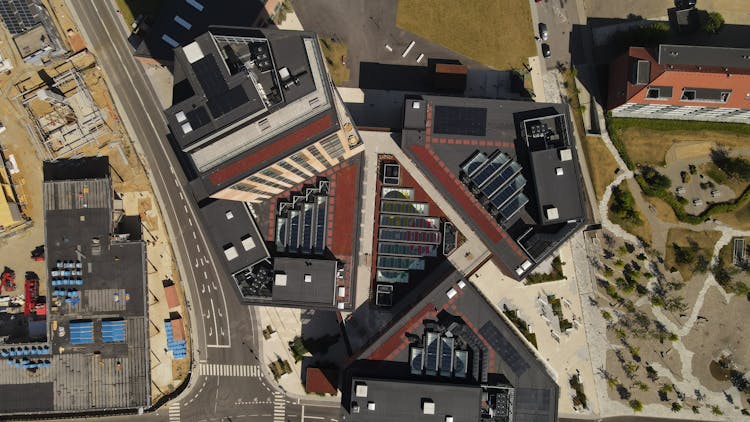 Buildings Rooftops In Industrial Area