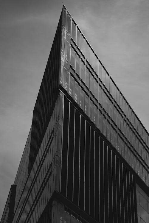 Grayscale Photo of Modern Building
