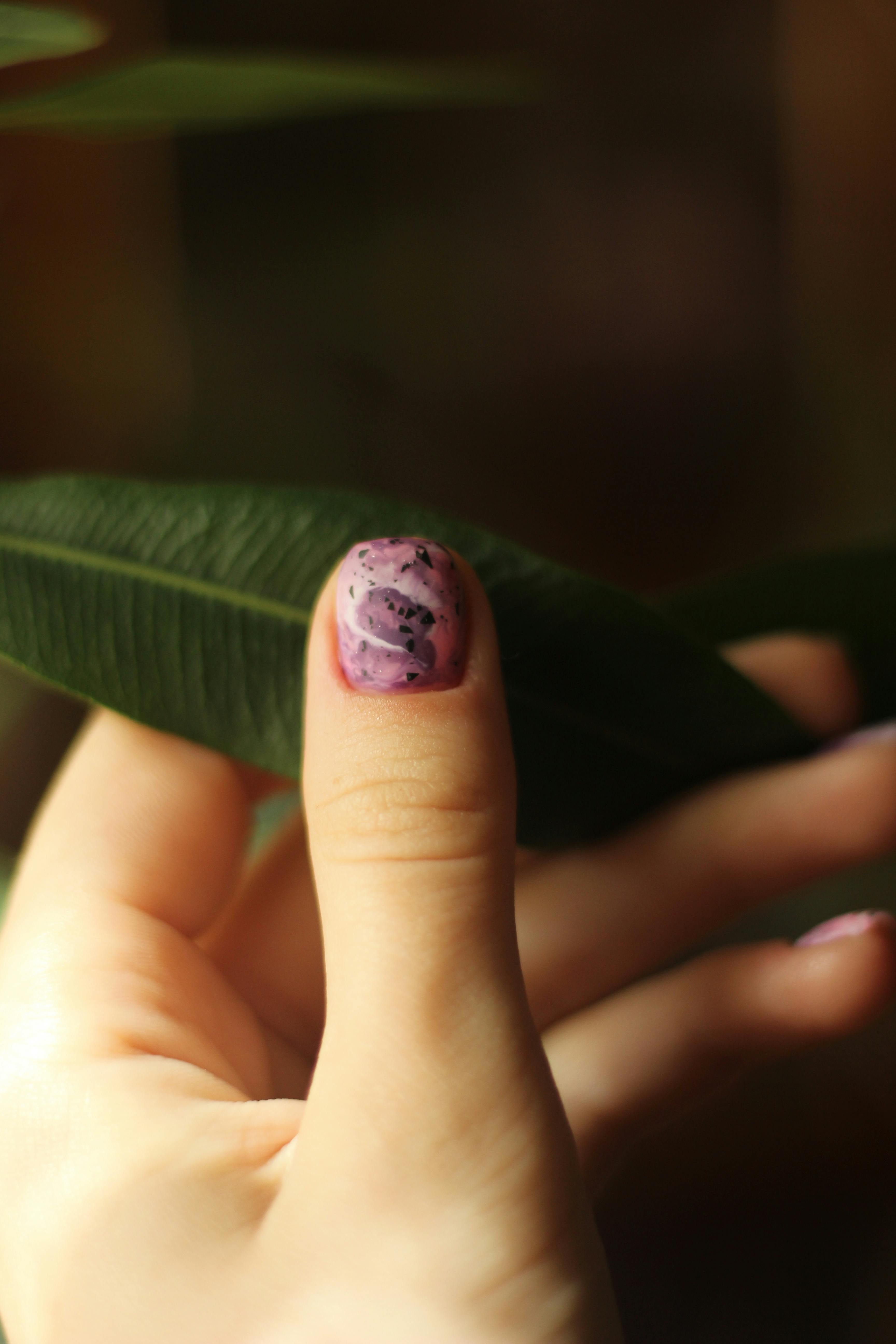 Lavender Floral Nails