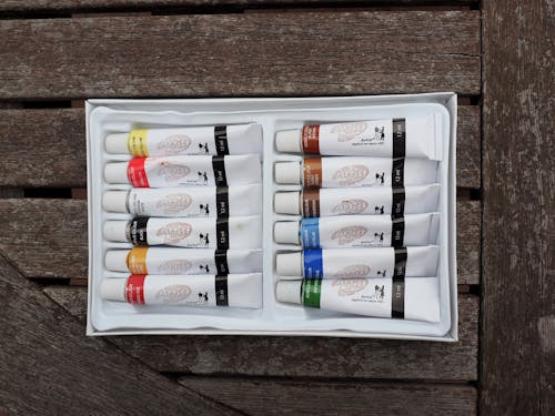 Free stock photo of color tubes, painter, watercolour painting