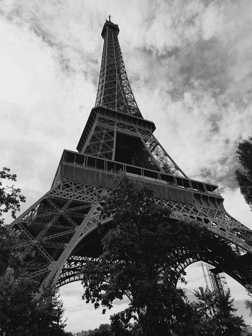 Kostnadsfri bild av Eiffeltornet, frankrike, gråskale