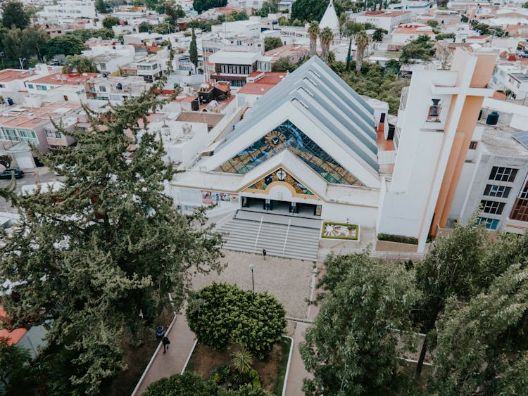 Aerial Shot Of A Parish Church In Leon Mexico