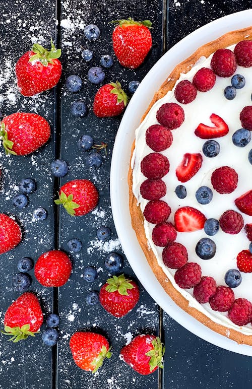 Free Berries on Cake Stock Photo