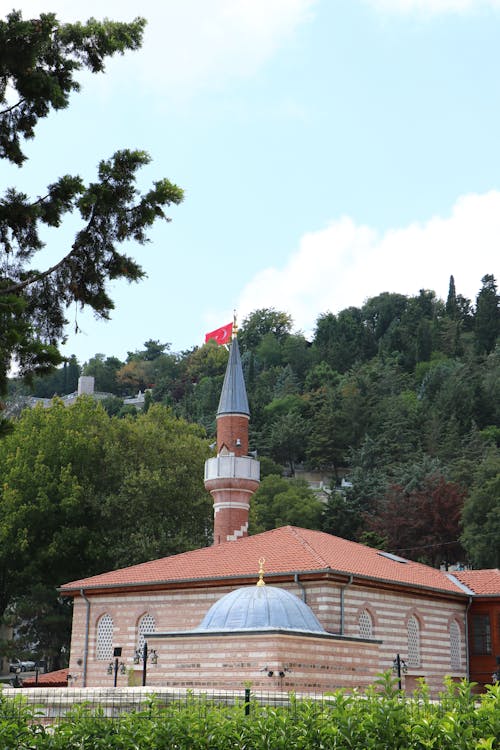 Foto stok gratis Arsitektur, awan, bendera turki