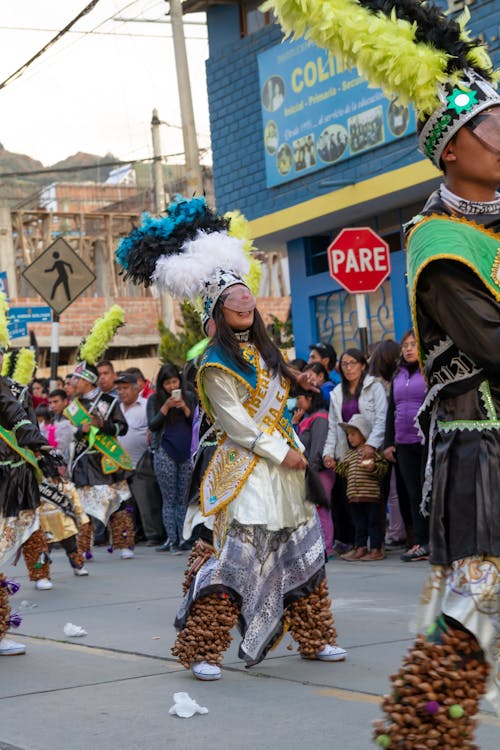 Dancers Parading During a Festival