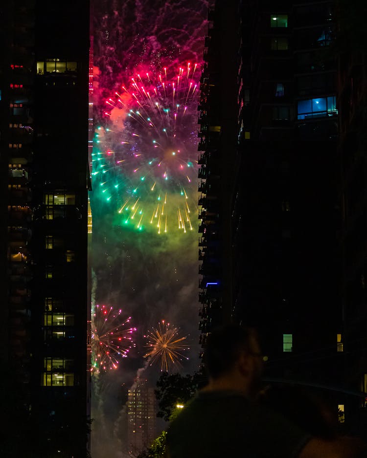 Colorful Fireworks In The Sky