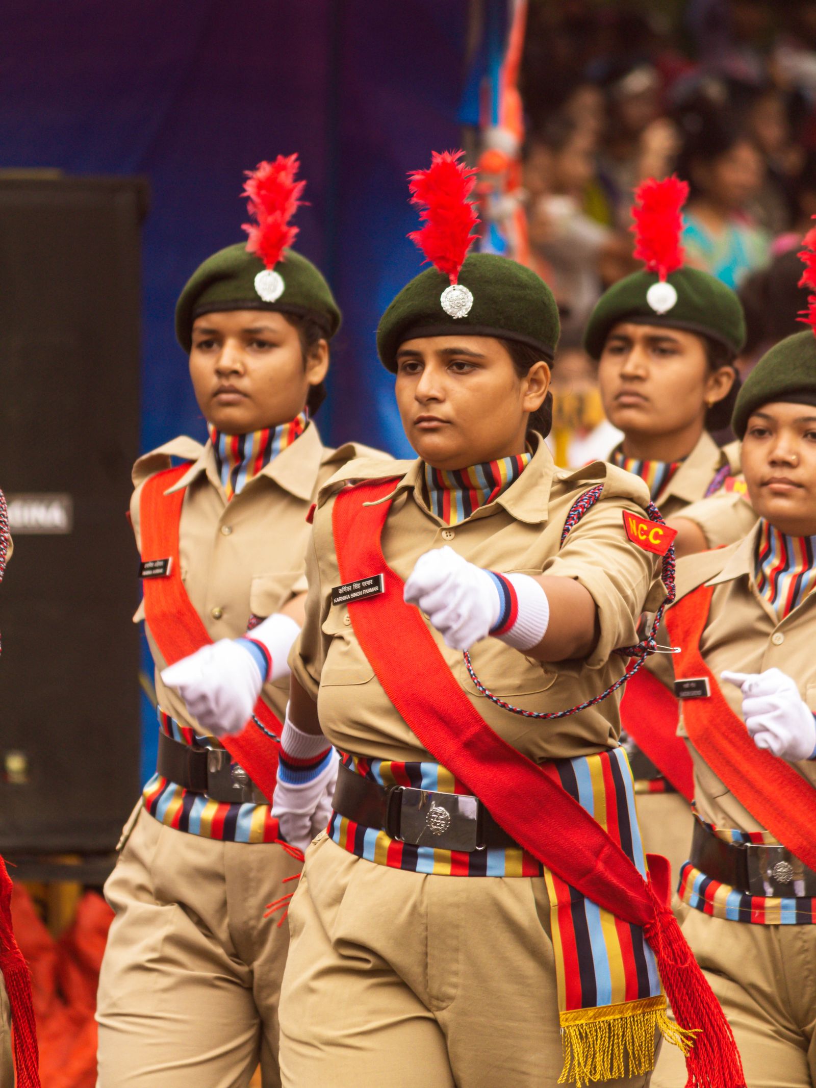 Cadets marching in formation near Sainik School Sangli