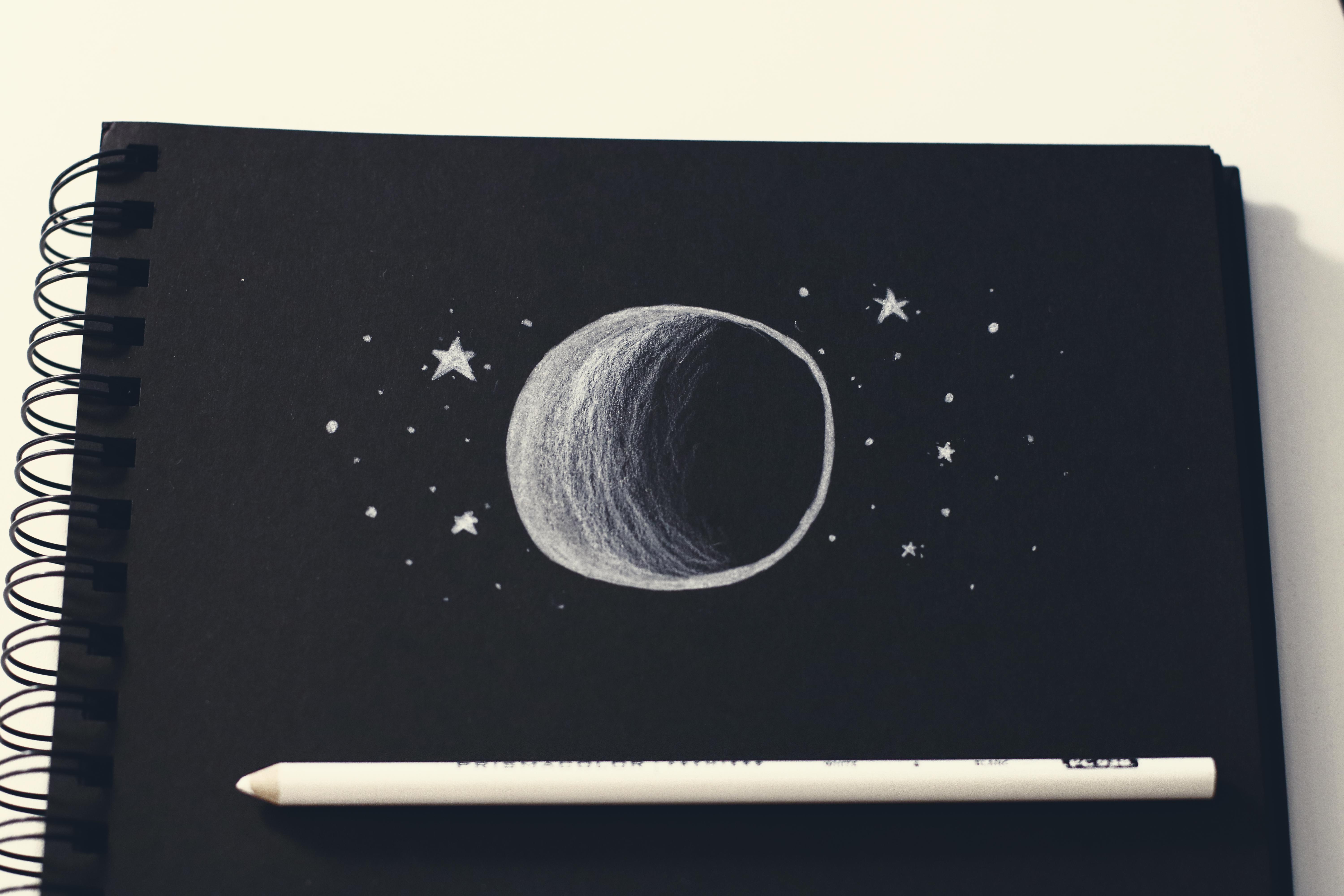Free Stock Photo Of Drawing Half Moon Moon