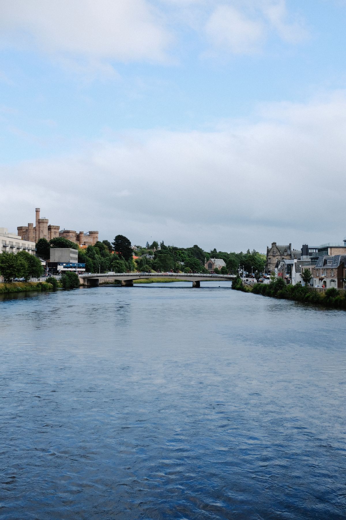 Riverside view of Inverness from the bridge